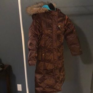 Girl size 6-7 fleece lined down coat